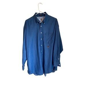 Vintage Tommy Hilfiger Button-Down Long Sleeve Denim Shirt Size 16.5
